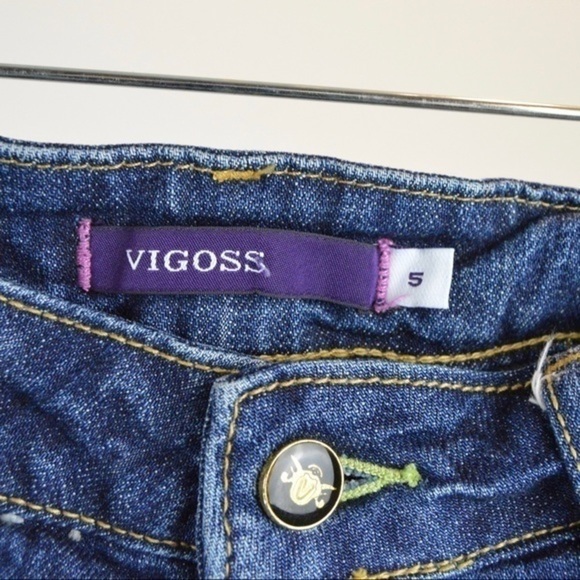 Vigoss Flare‎ Leg Raw Hem Distressed Jeans Size 5 - Picture 3 of 14